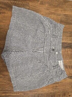Vince Camuto Navy and White Striped Bermuda Shorts